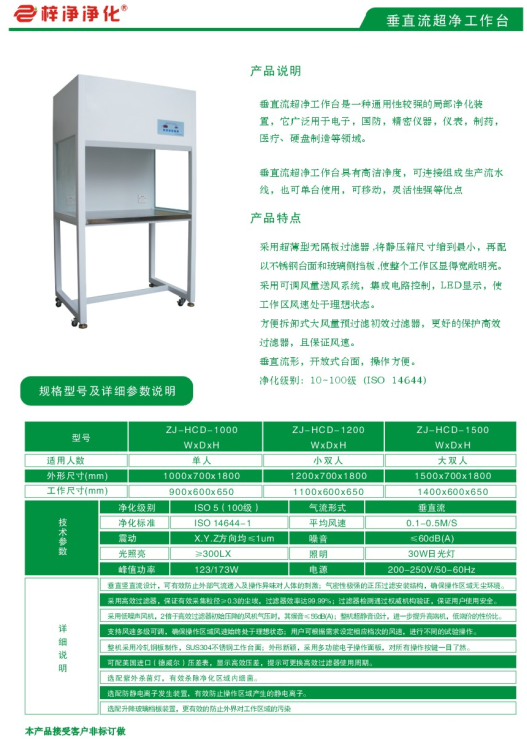 “梓凈”牌垂直流超凈工作臺技術(shù)參數(shù) “梓凈”牌垂直流超凈工作臺技術(shù)參數(shù)